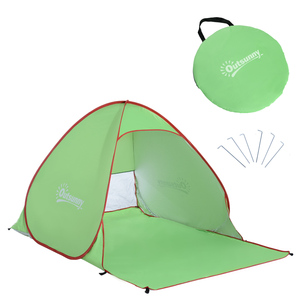 Pop-Up Beach Tent for 2-3 People with Stakes and Carry Bag