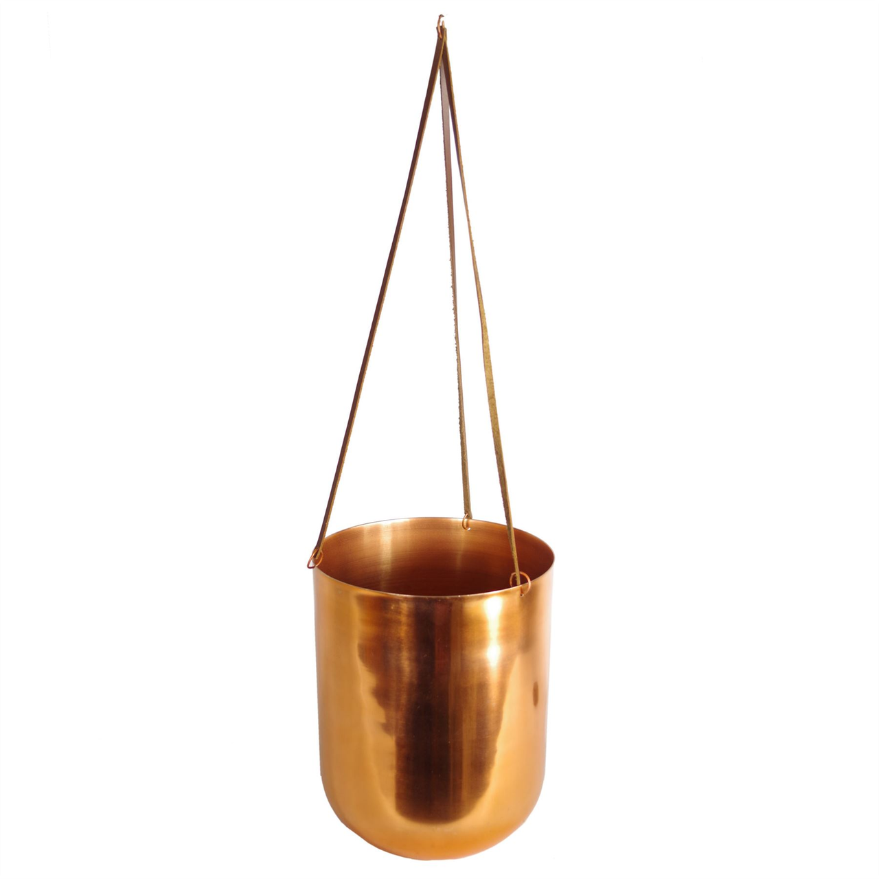 Leaf Copper Hanging Planter 18cm x 22cm Polished Copper Finish