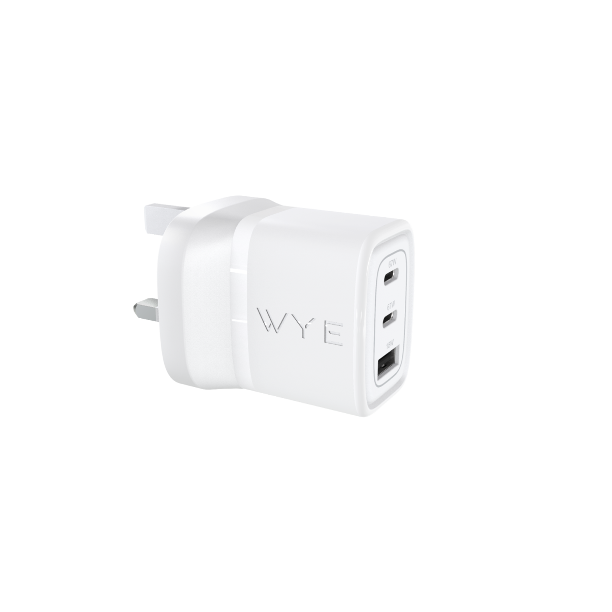 WYEFLUX 67W GaN III Power Adapter, Dual USB-C and USB-A Charging Port