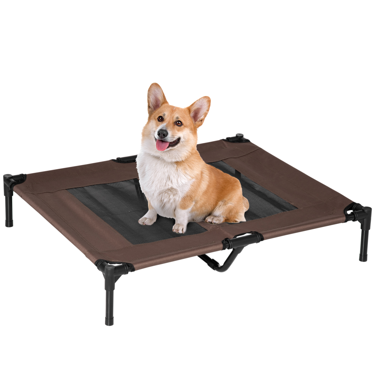 Raised Dog and Cat Bed Cot, Elevated Portable Camping Hammock, Metal Frame, Waterproof, Texteline Mesh, Oxford Fabric