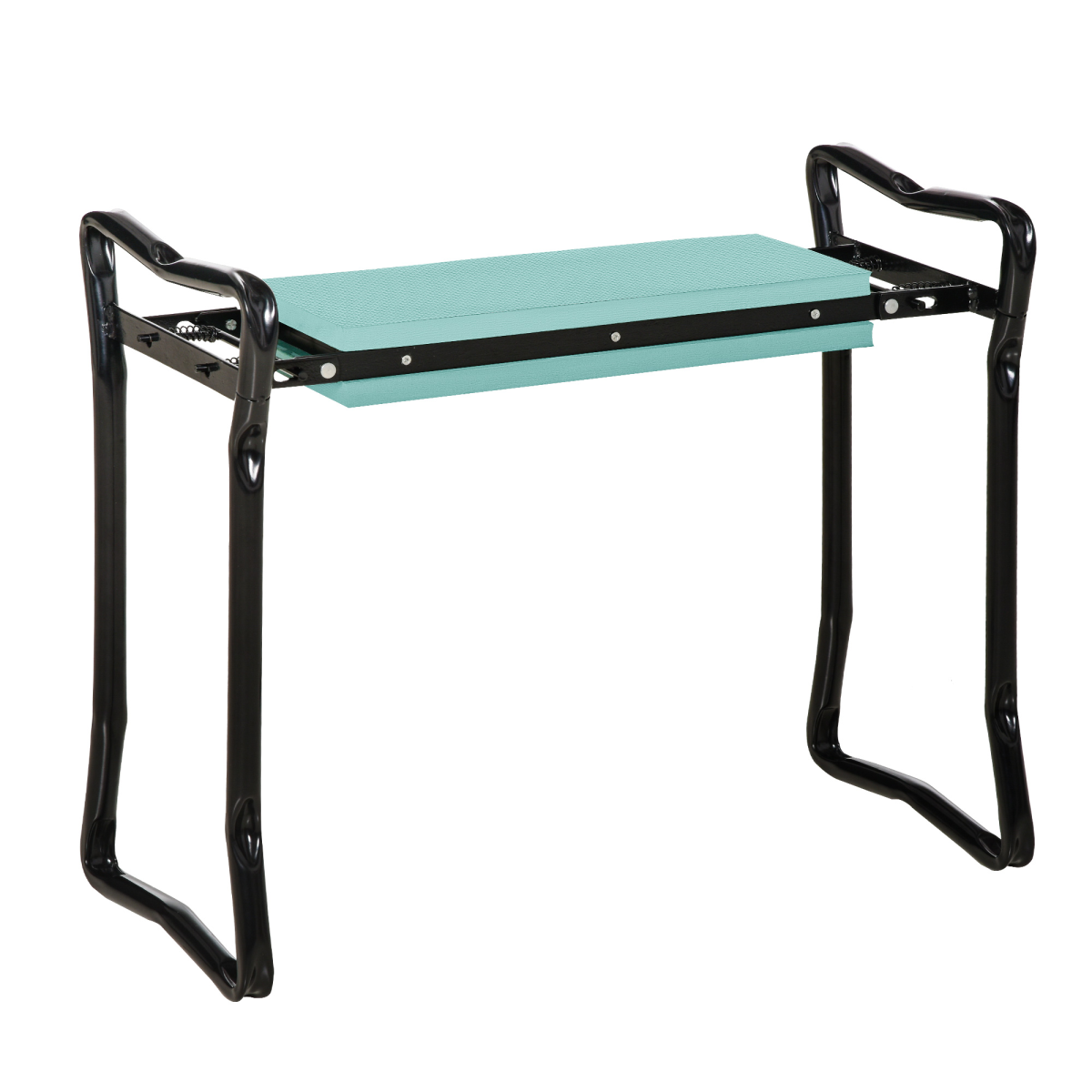 Outsunny 2-in-1 Garden Kneeler Bench, Black/Dark Green