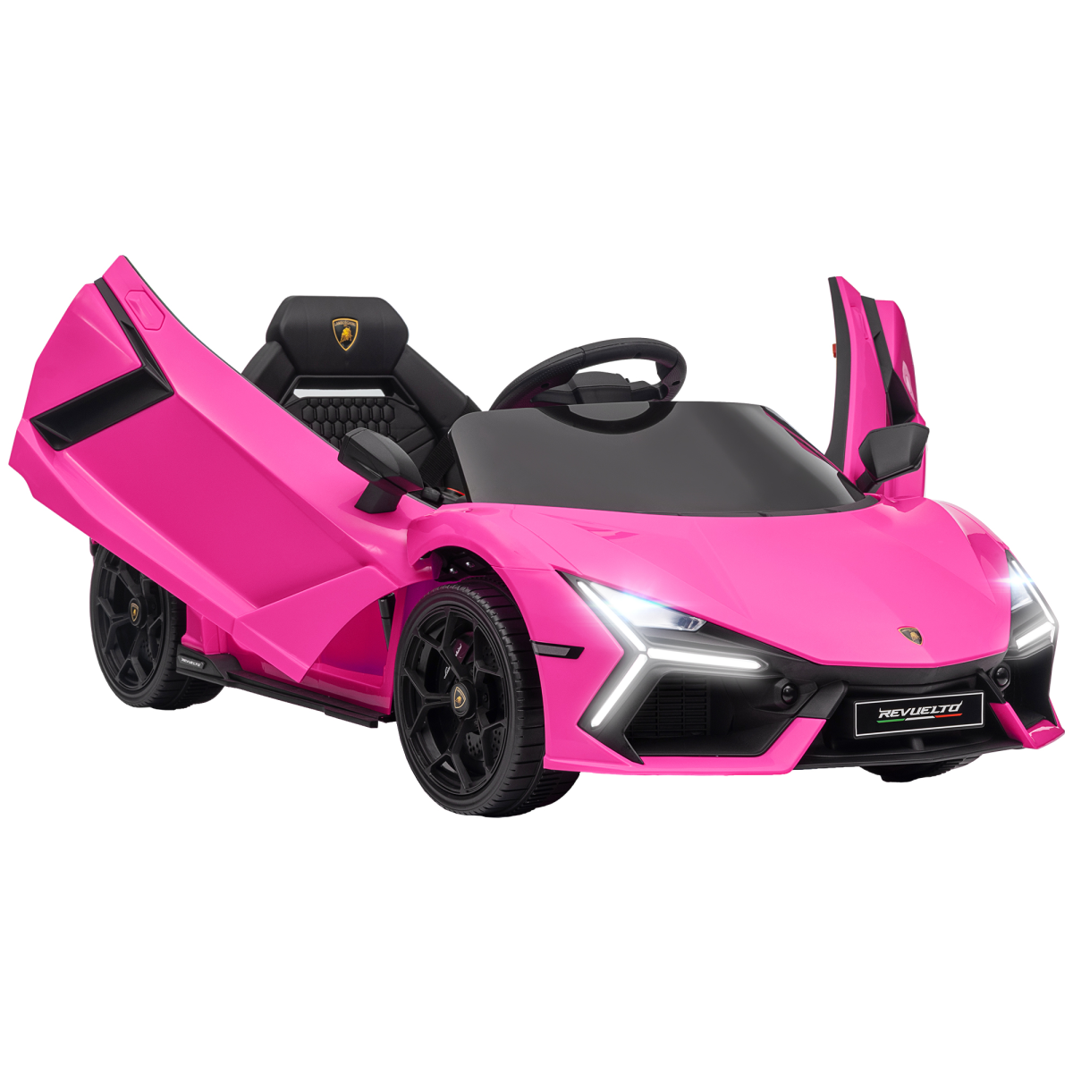 AIYAPLAY Lamborghini Revuelto Licensed Pink Ride On Car with Suspension