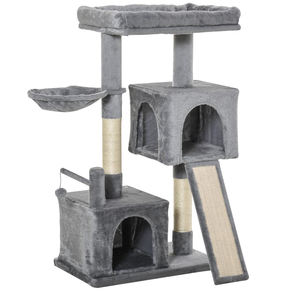 Cat Tree Tower with Sisal Scratching Posts, Hammock, Condo, Perch and Play Ball
