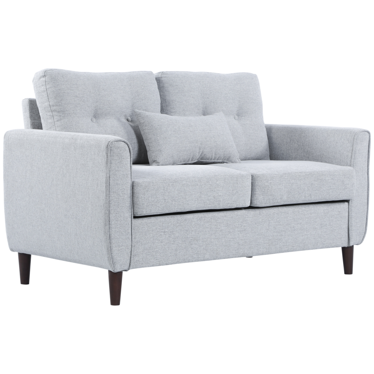 Modern 2-Seater Loveseat with Armrests and Linen Upholstery