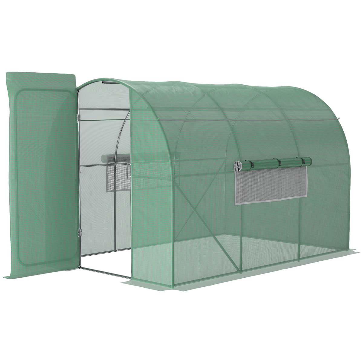 Outsunny 3 x 2m Walk-In Polytunnel Greenhouse with Heavy-Duty Steel Frame and PE Cover