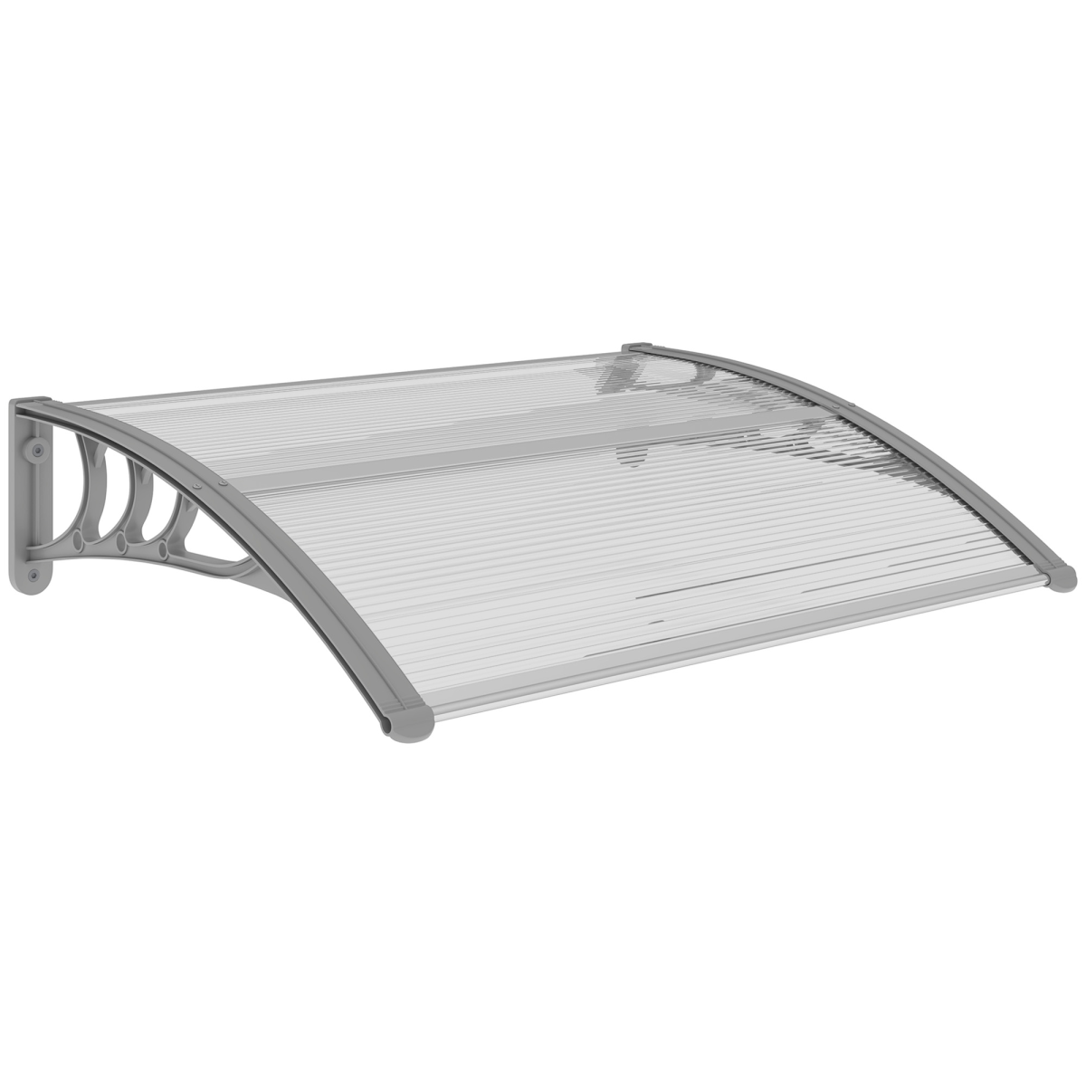 Outsunny Clear Polycarbonate Door Canopy Awning with UV-Resistant Layer, Wall Mount Kit Included, for Windows, Doorways and Balconies