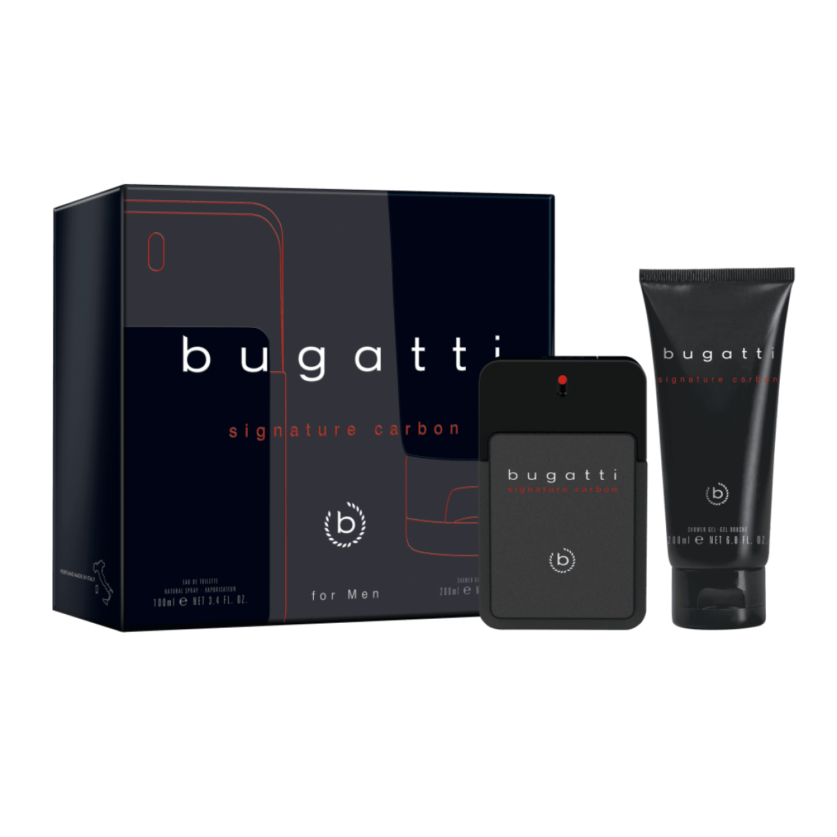 Bugatti Signature Carbon Men’s Gift Set 100ml EDT + 200ml Shower Gel