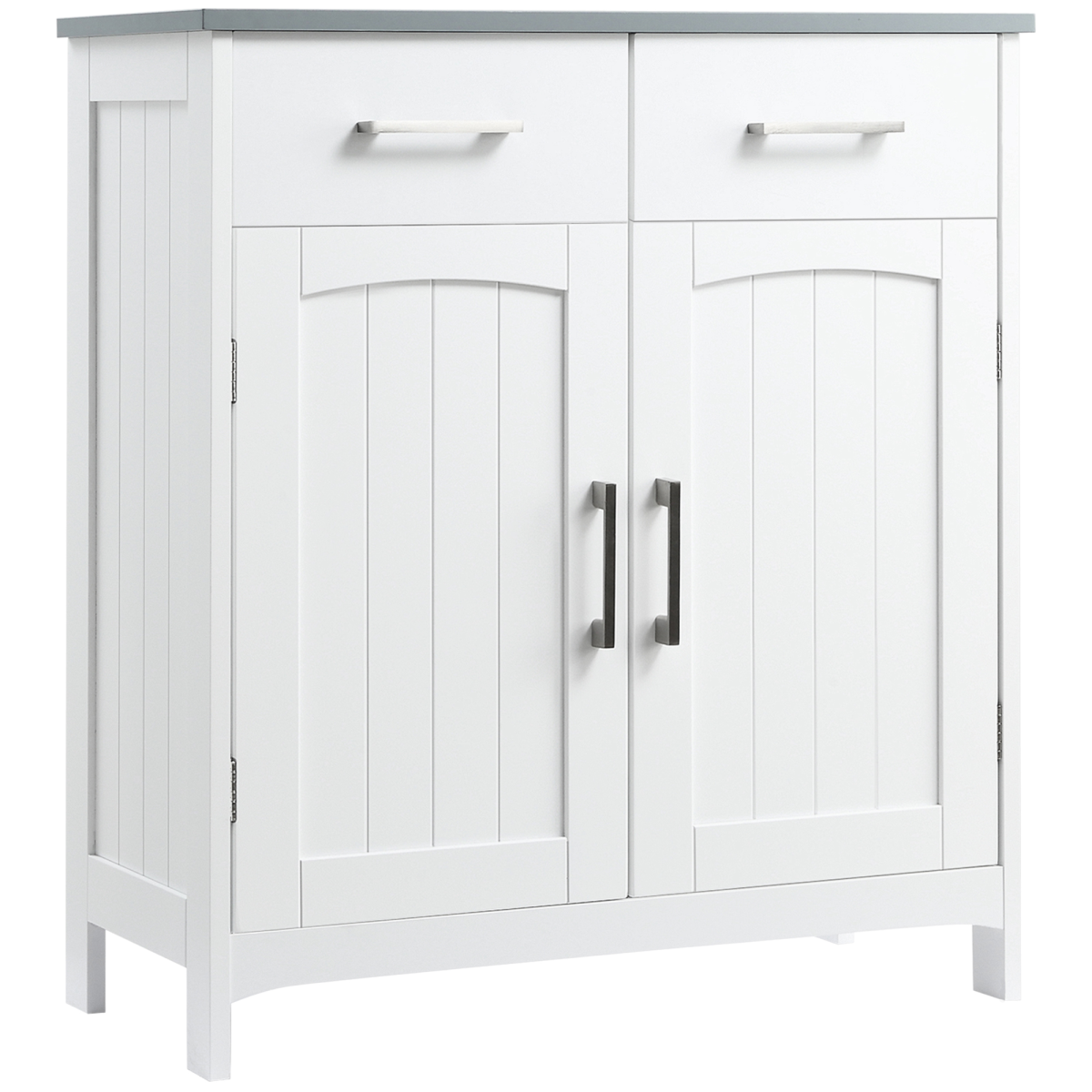 Freestanding Bathroom Storage Cabinet with 2 Drawers, 2 Doors and Adjustable Shelf