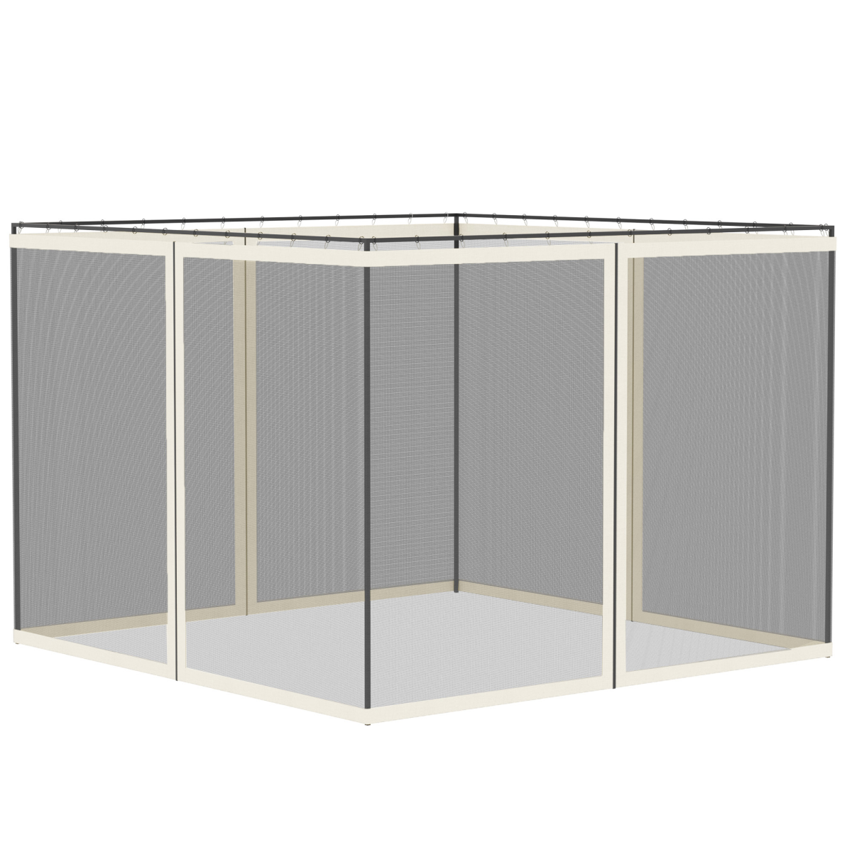 Outsunny Four-Panel Gazebo Replacement Screen with Zip Closure