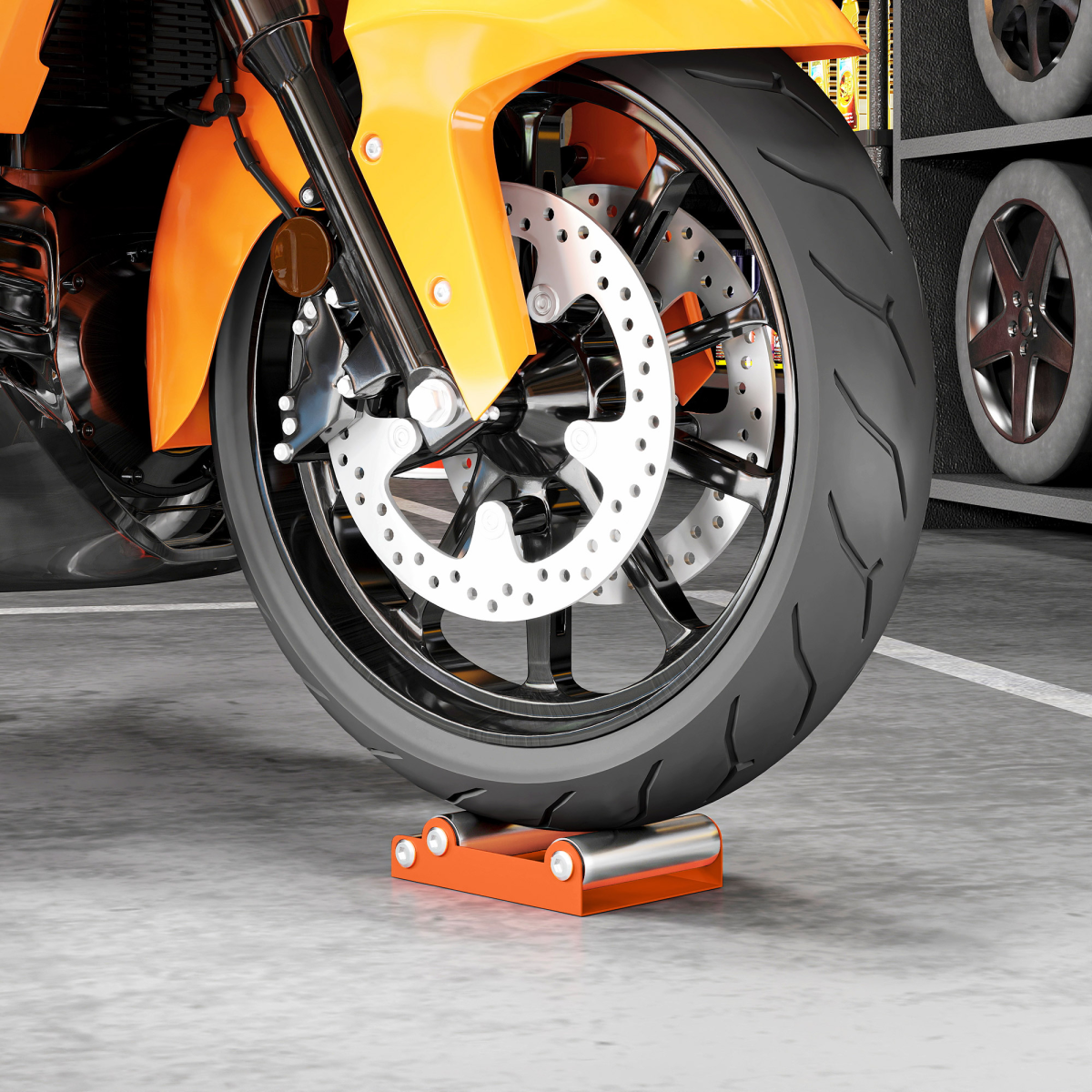 Wheel Roller Stand for Tyres Under 180 mm, Steel and Aluminium, 220 kg Capacity