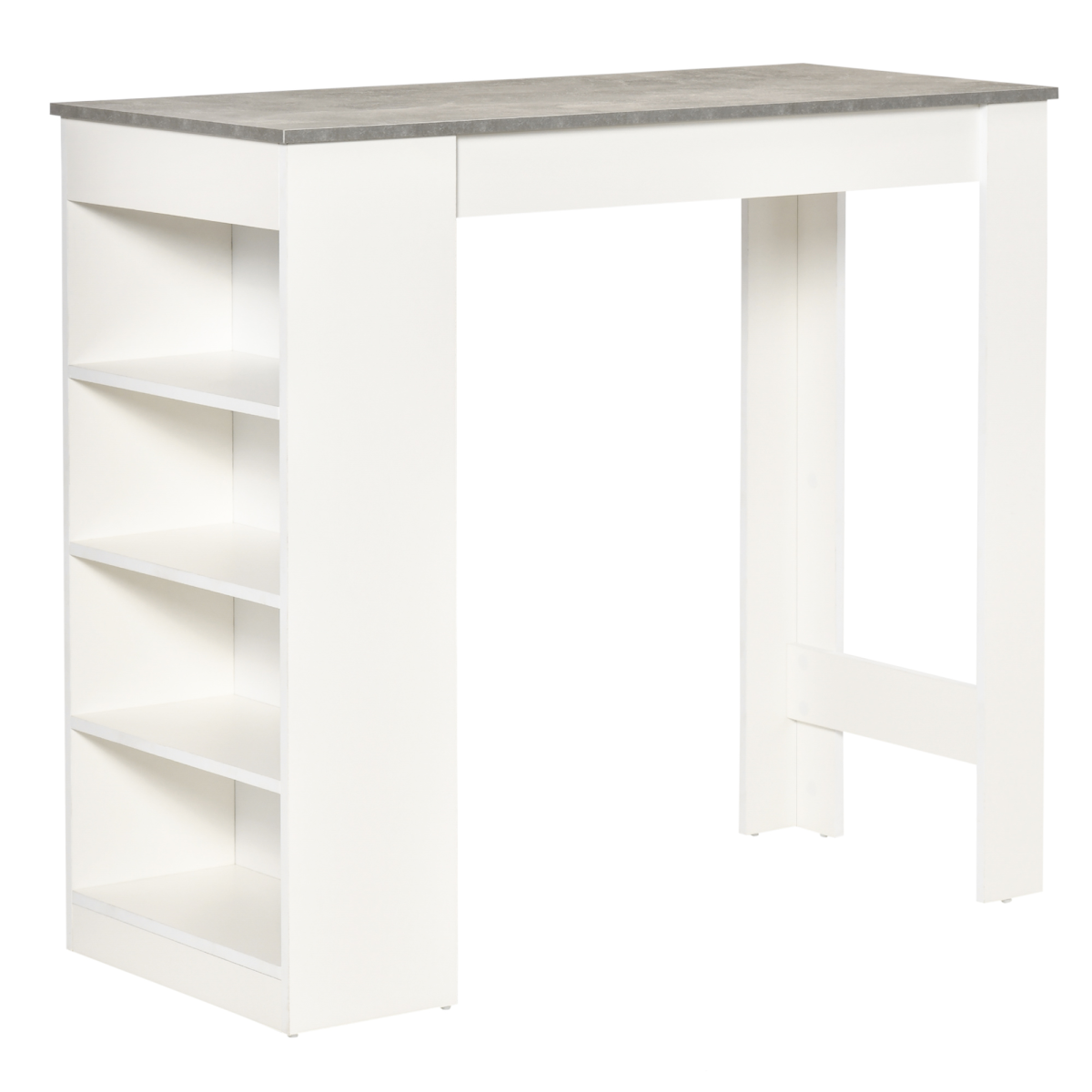 HOMCOM Grey Bar Table with 4-Tier Shelf, Kitchen Dining Coffee Table
