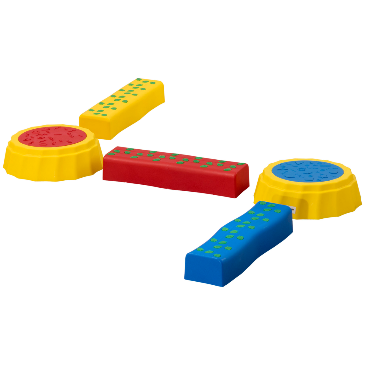 Outsunny 5-Piece Kids Stepping Stones and Balance Beam Set, Non-Slip Surface and Bottom