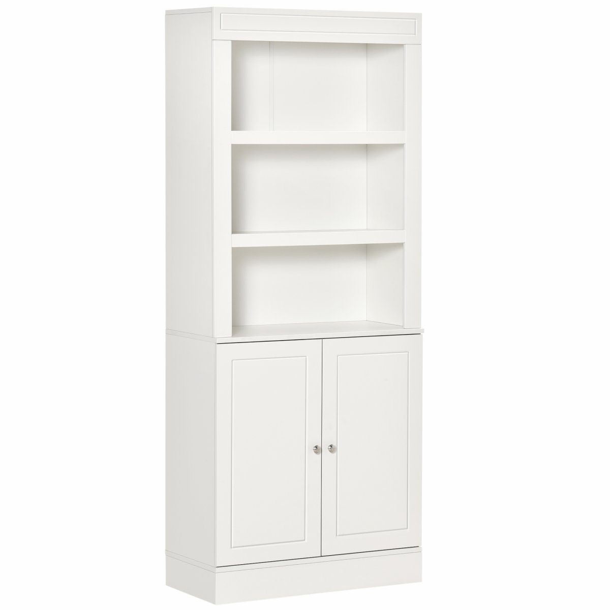 HOMCOM White Kitchen Cupboard with 6-Tier Shelving, Double Door Sideboard