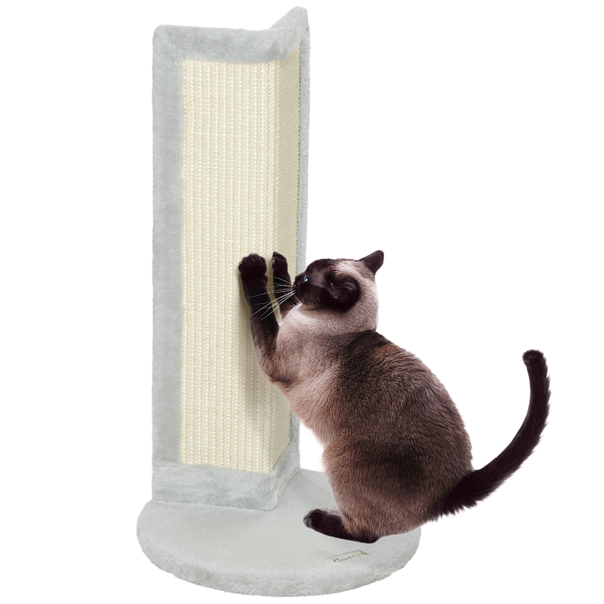 PawHut 56cm Corner Cat Scratching Post with Sisal Pad, Grey
