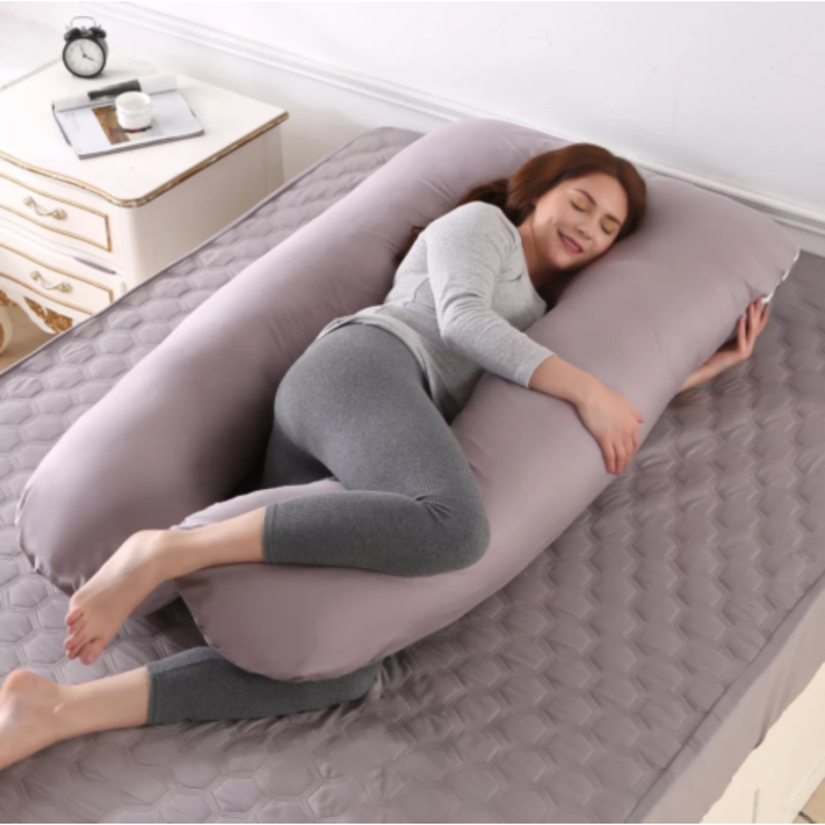U-Shaped Pregnancy Pillow for Back, Hips, Legs and Belly Support