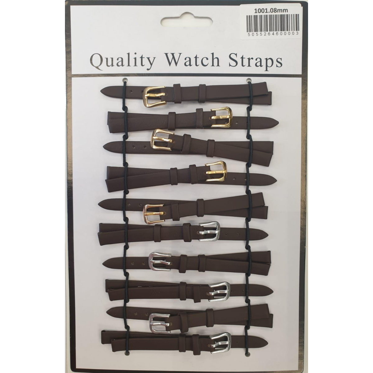 Leather Watch Straps Pack of 10, 8mm