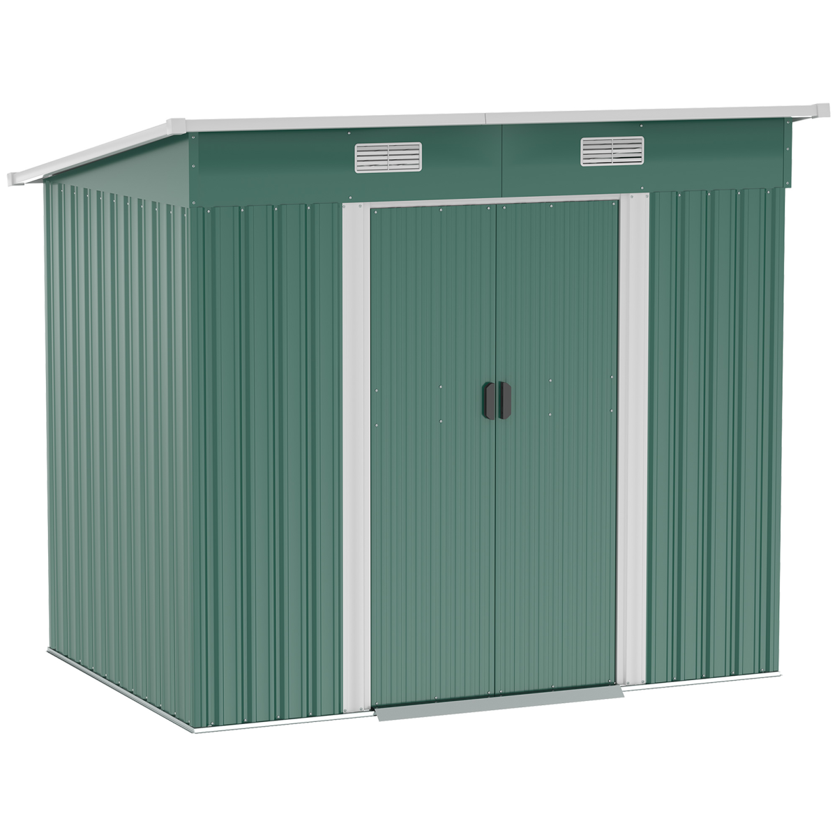 Outsunny 7 x 4ft Green Metal Garden Storage Shed