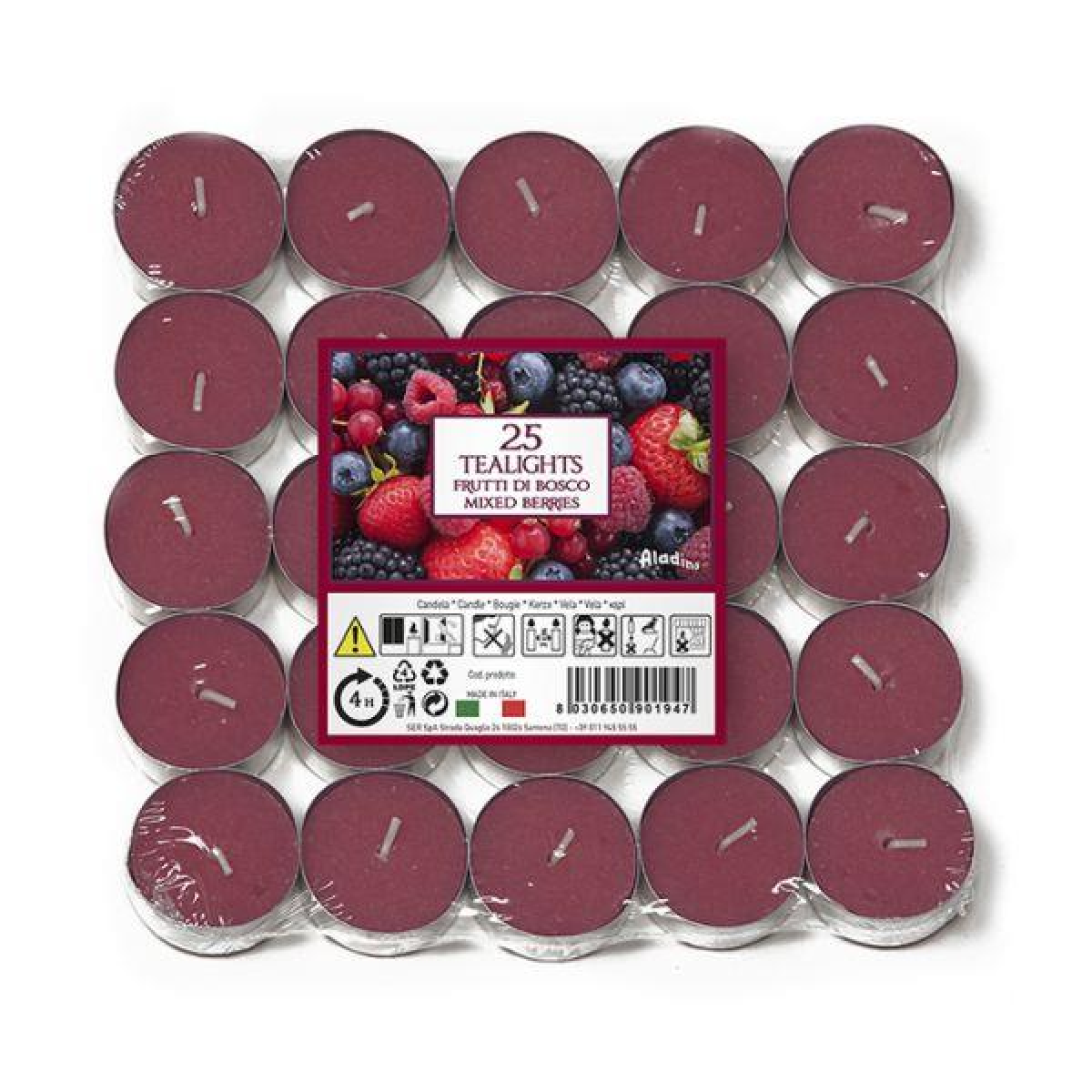 Price's Petali Mixed Berries tealights Candle Pack of 25 - 021938D