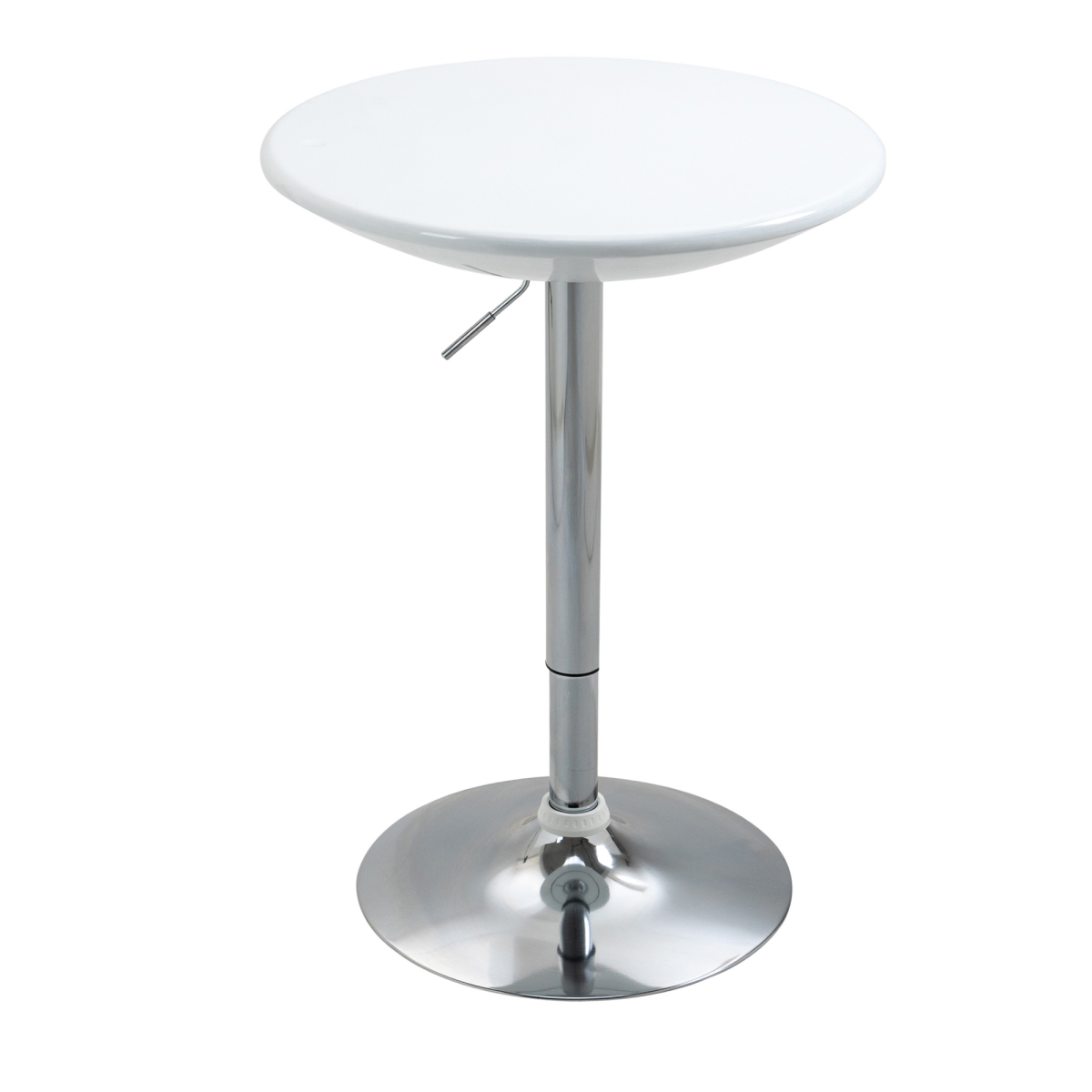 HOMCOM Adjustable Swivel Bistro Pub Table with Painted White Top and Steel Base