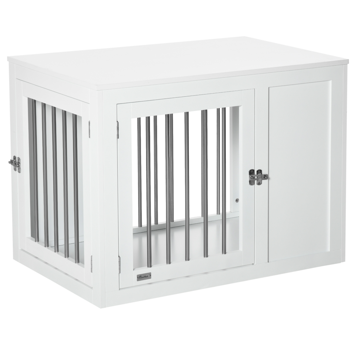 Furniture-Style Dog Crate End Table with 2 Doors for Medium Dogs, Pawhut