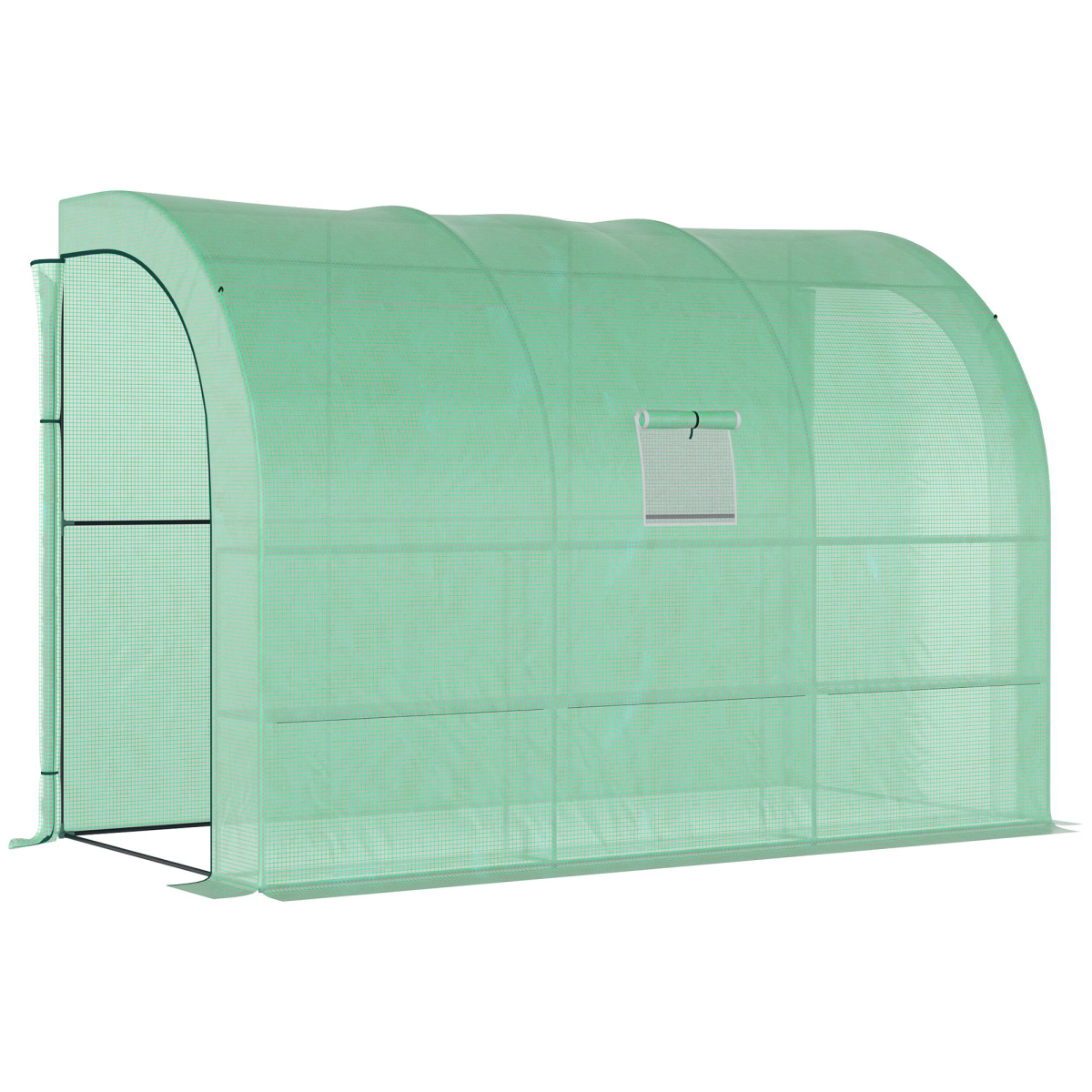 Outsunny Walk-In Greenhouse with PE Cover and 3-Tier Shelves, Green, 300 x 150 x 213 cm