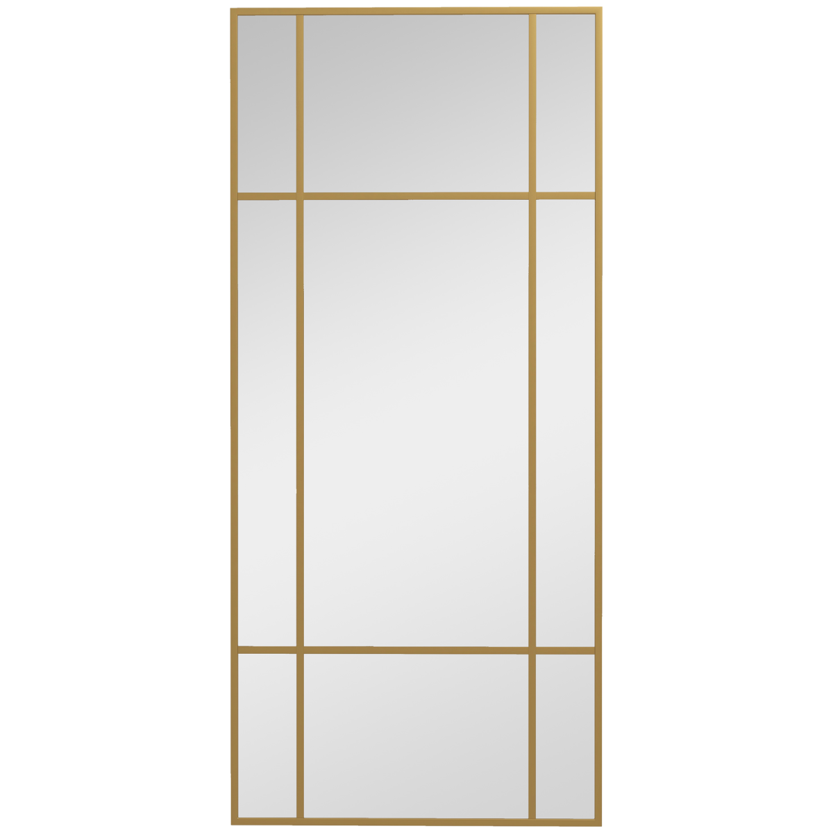 HOMCOM Window Style Wall Mirror 110 x 50cm, Gold Tone