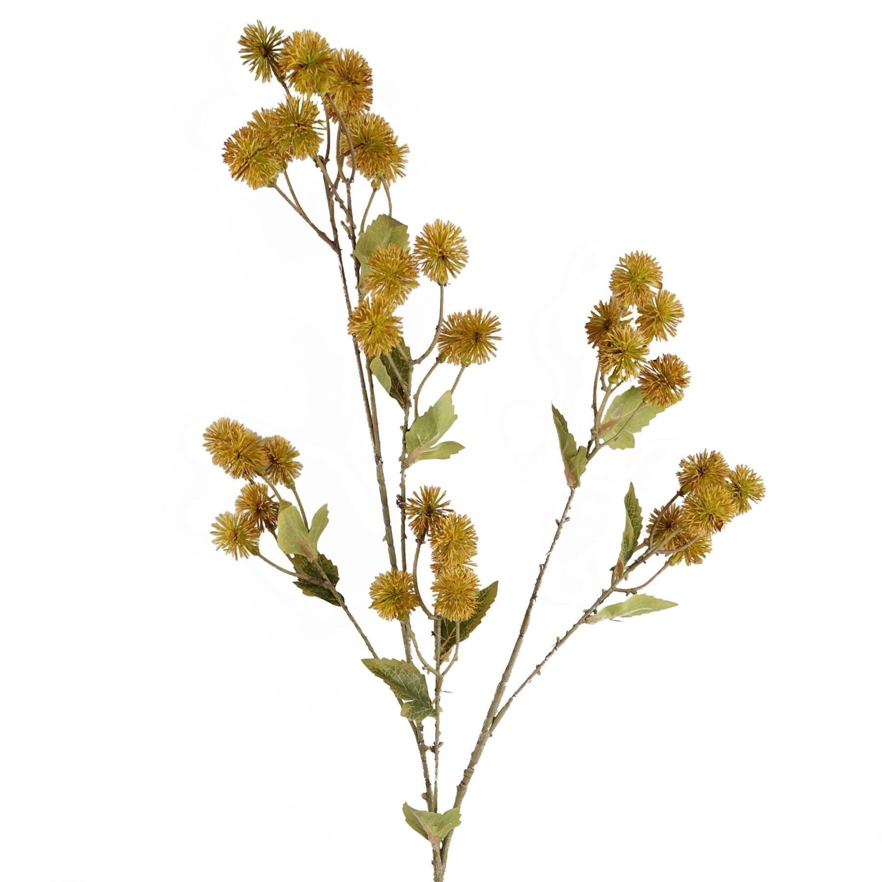 Leaf 85cm Yellow Artificial Craspedia Stem with Wired Shapable Stem