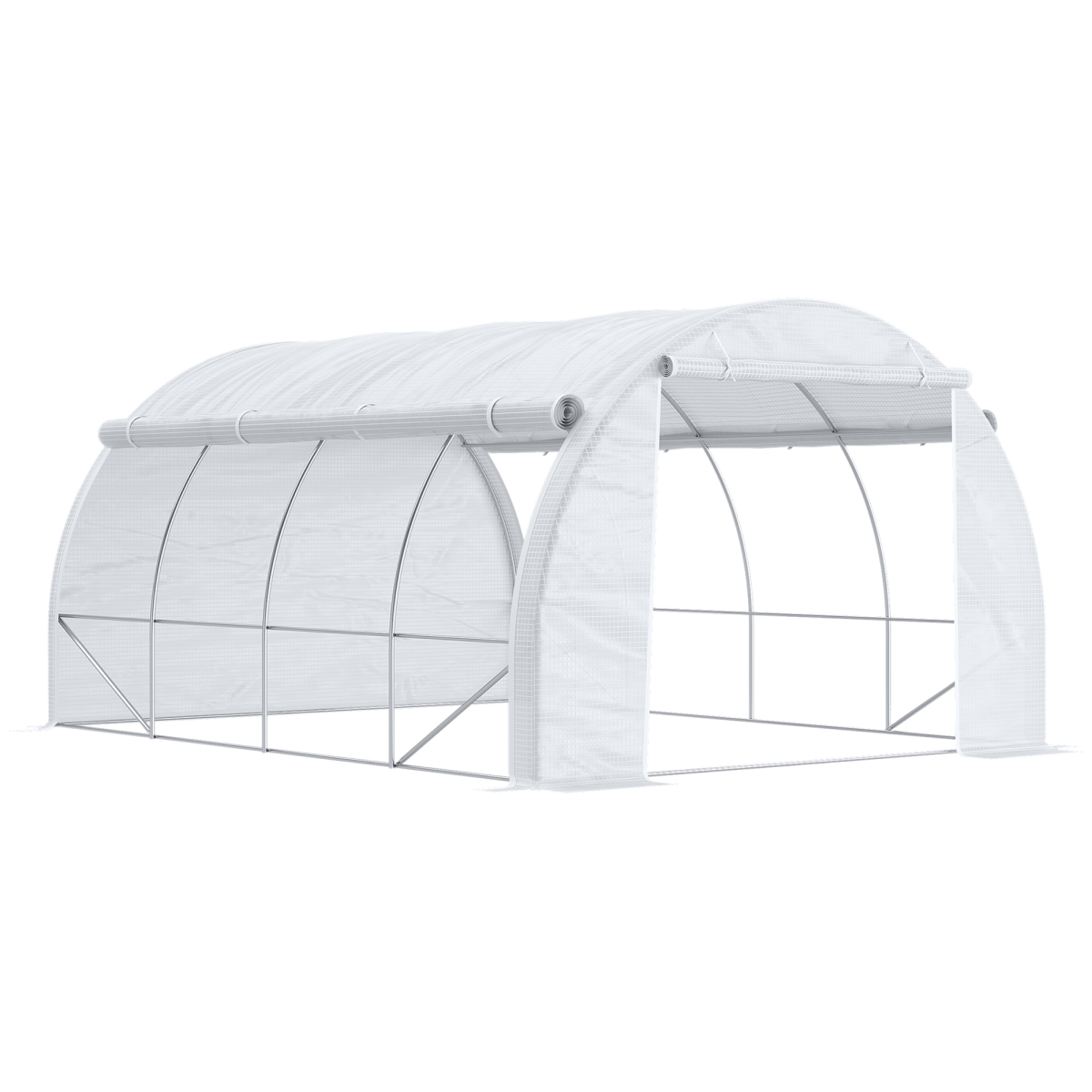3.9 x 3 x 2 m Walk-In Greenhouse Polytunnel with Steel Frame, Windows and Door