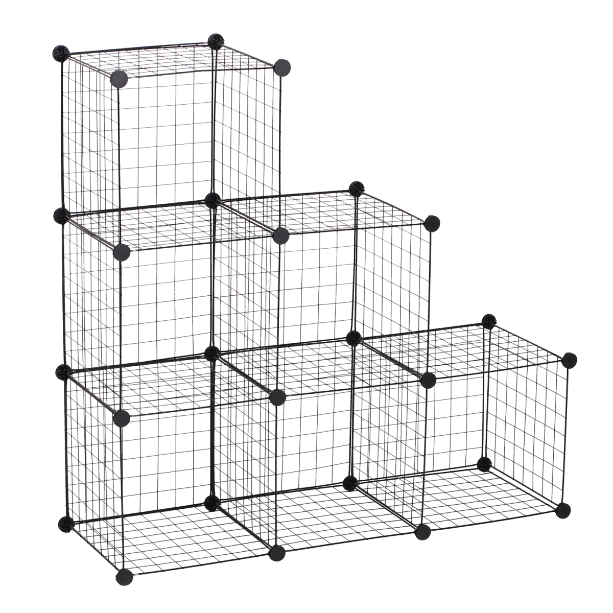 HOMCOM DIY 6 Cube Wire Storage Cabinet Organiser, Black, 111L x 37W x 111H cm