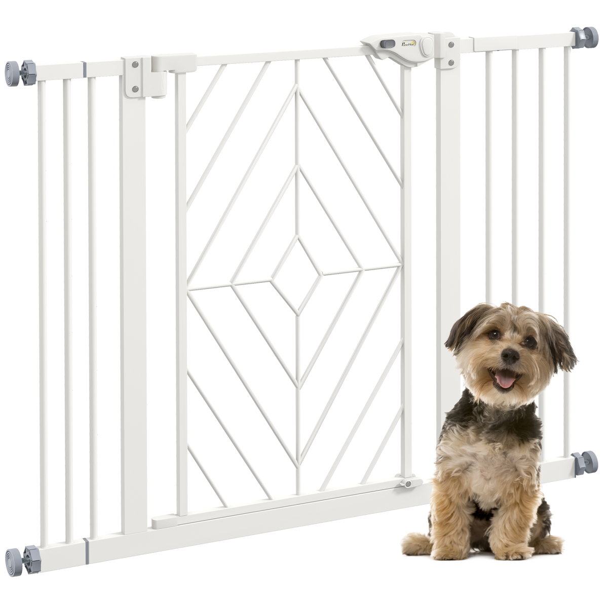 PawHut Pressure Fit Auto-Close Double Lock Safety Gate 74-100cm
