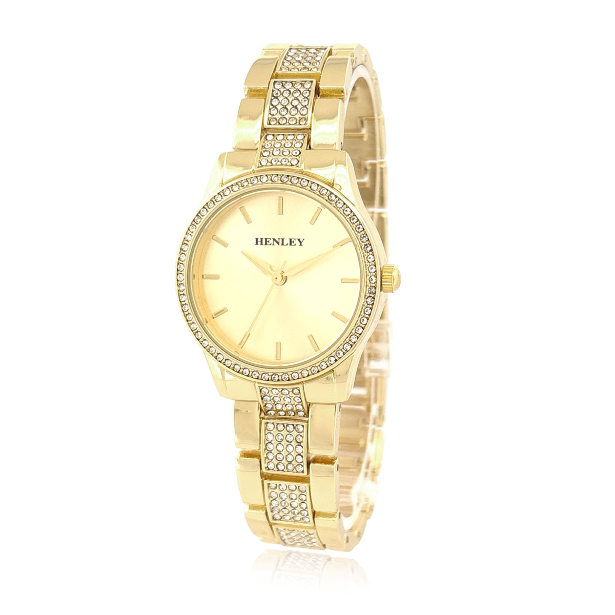 Henley Ladies Fashion Bling Gold Dial & Gold Bracelet Watch