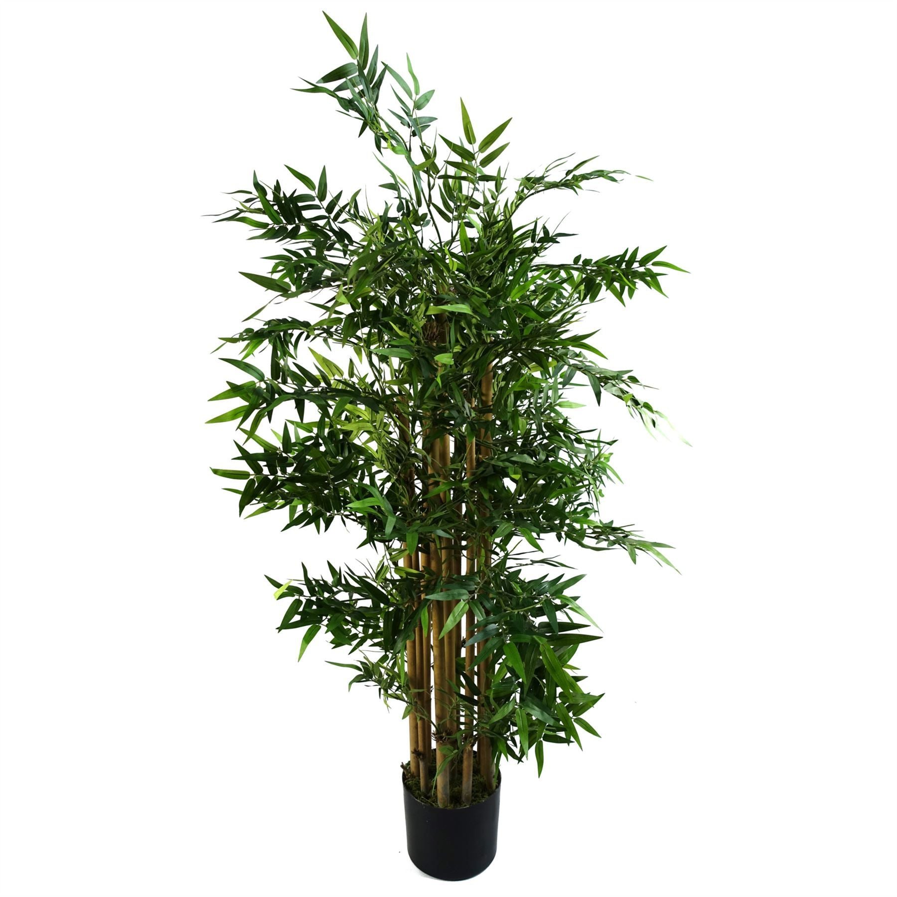 120cm Artificial Oriental Bamboo Tree with Silk Leaves in Weighted Black Pot