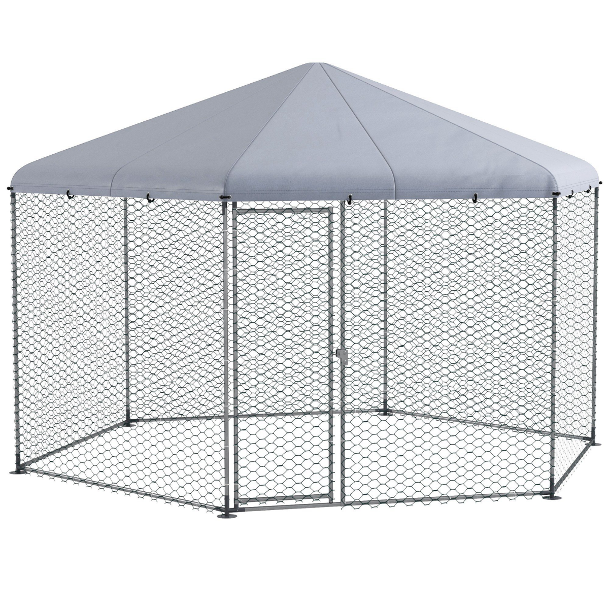 PawHut Walk-In Chicken Run with Cover for Chickens, Ducks and Rabbits