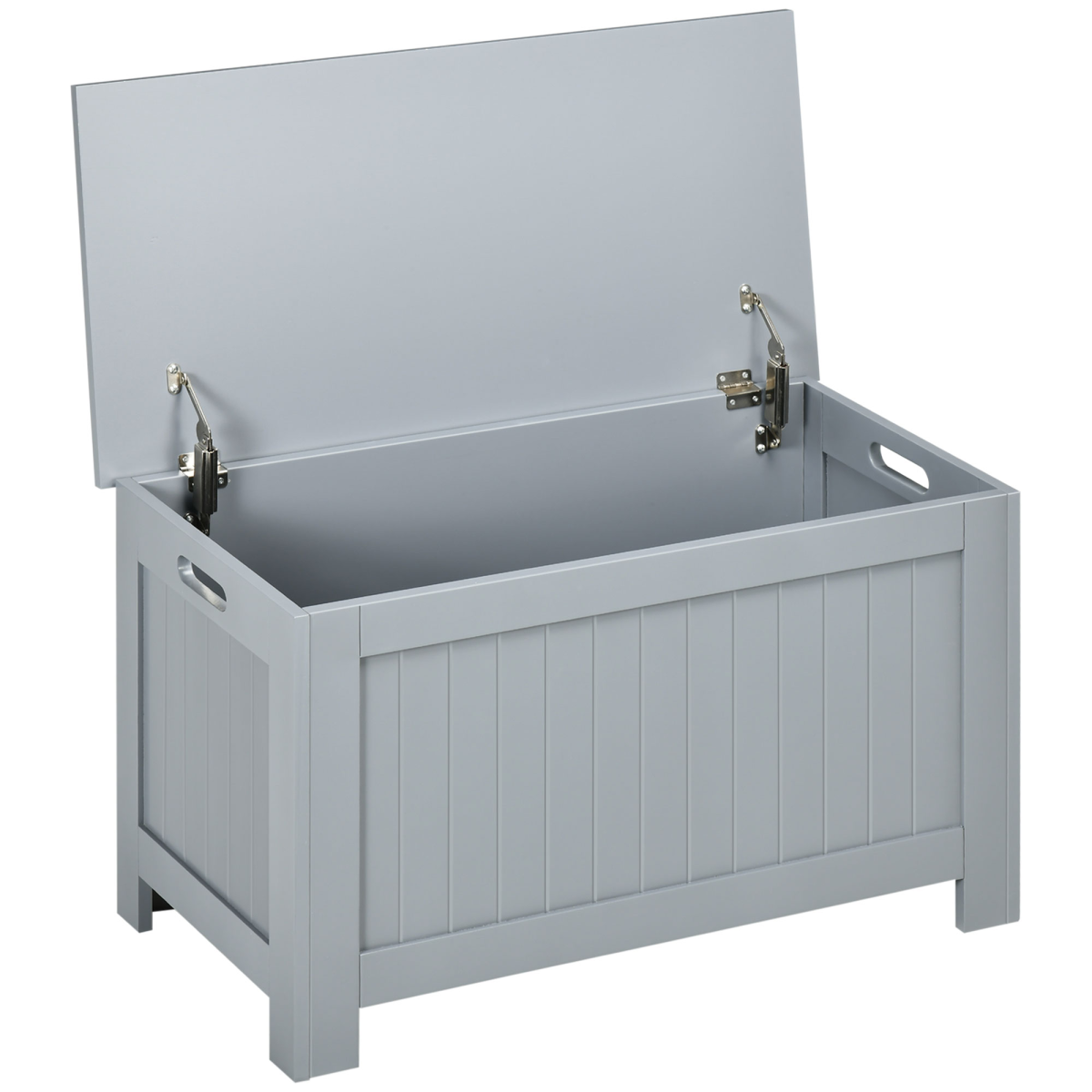 HOMCOM Large Toy Chest Storage Box with Lid, Safety Hinges & Handles
