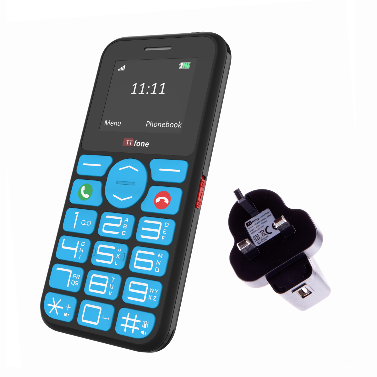 TTfone TT190 Big Button Basic Senior Unlocked Mobile Phone with Emergency Assistance Button, Loud Volume and Bluetooth