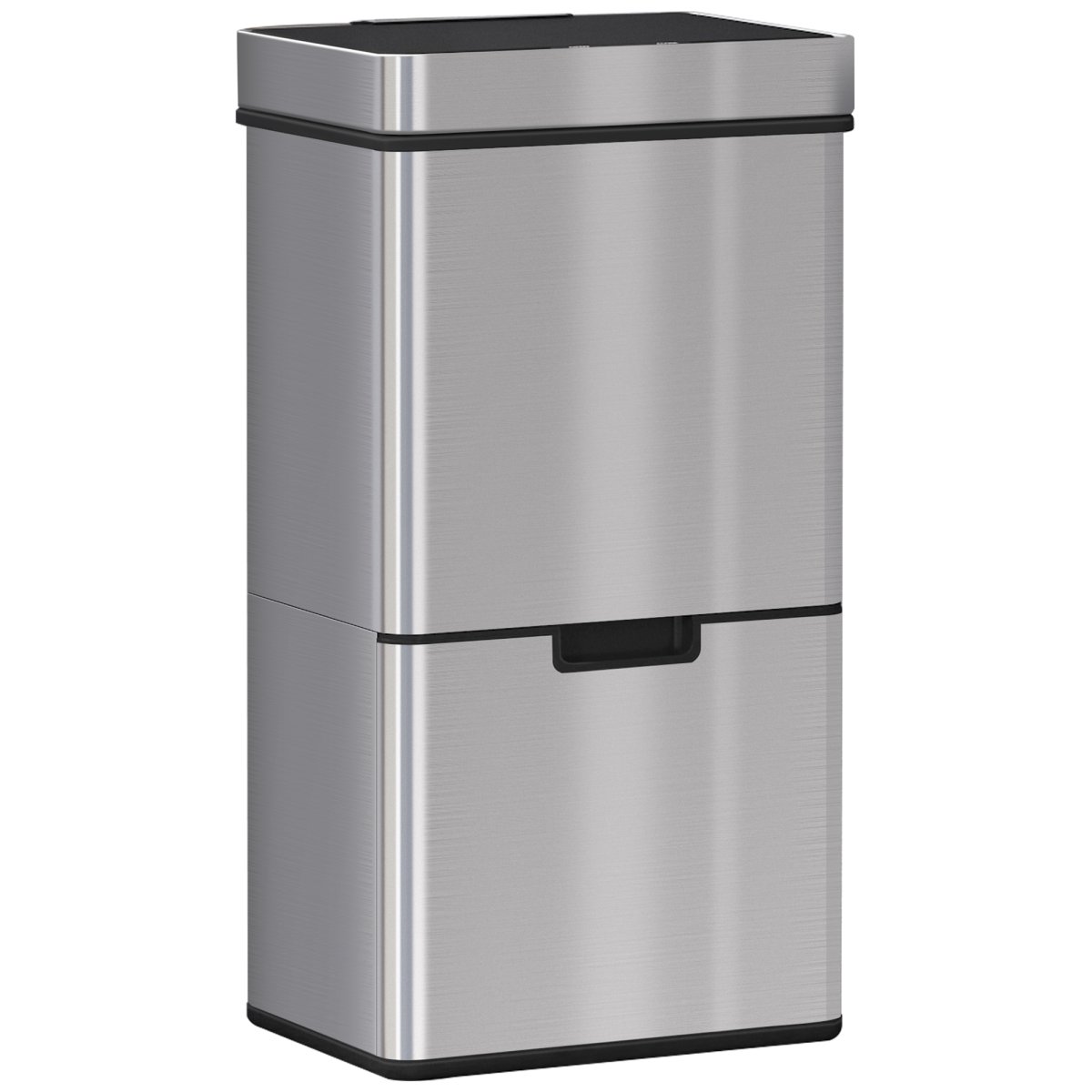 Motion Sensor Rubbish Bin 72L, 3 Compartments, Removable Lid, Stainless Steel Look Finish, HOMCOM