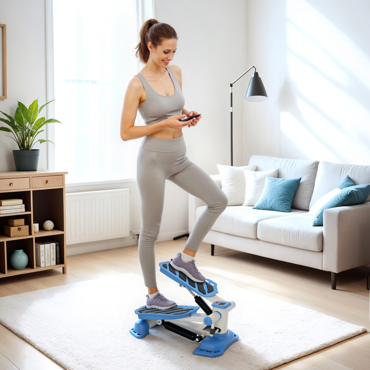 Mini Stepper with LCD Screen, Steel Frame, 100 kg Capacity