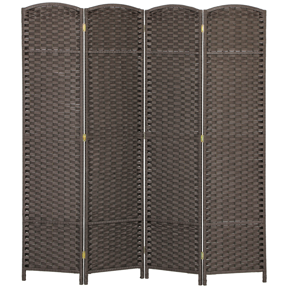 HOMCOM 4-Panel Folding Room Divider Privacy Screen, 160 x 170 cm, Brown