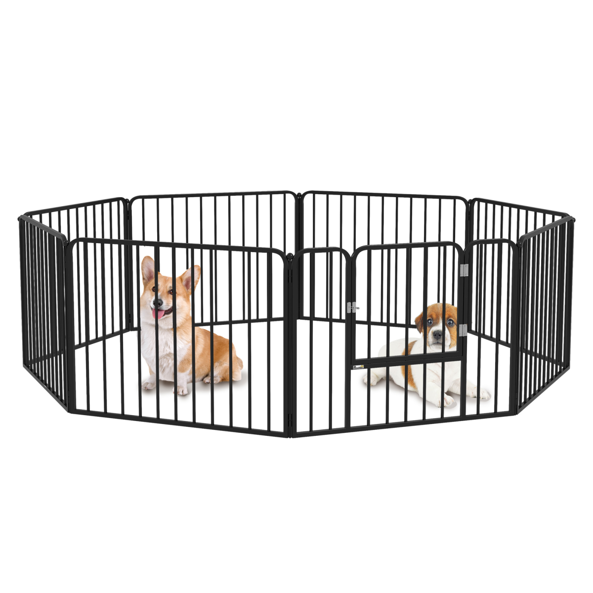 PawHut 60cm 8-Panel Steel Dog Playpen for Small Dogs, Indoor and Outdoor Freestanding Enclosure