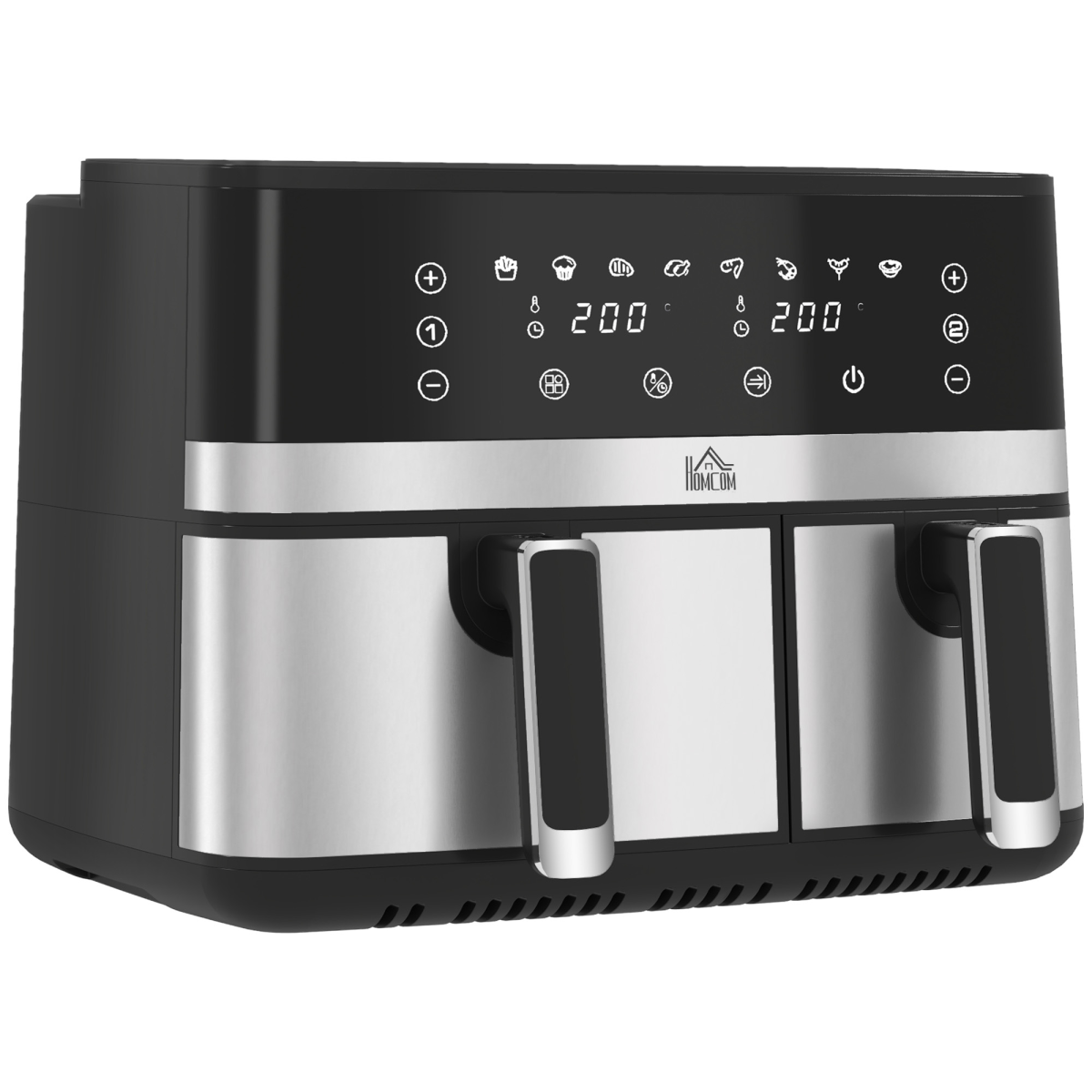 HOMCOM Dual Zone Air Fryer 8.5L with SYNCFinish, 2700W