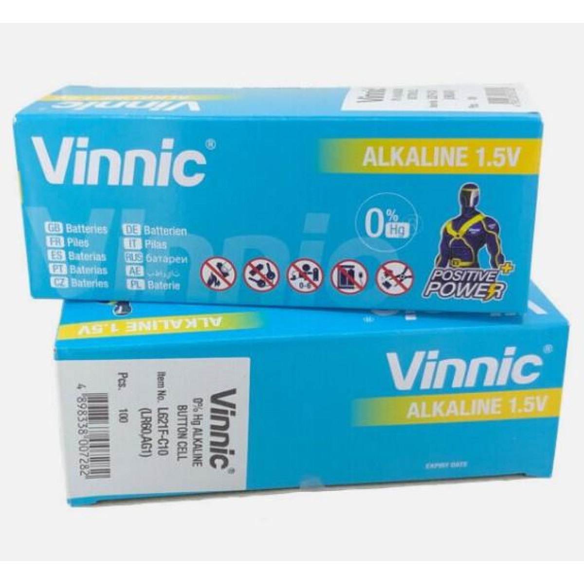 Vinnic L621 AG1 Alkaline Button Cell Batteries Pack of 10