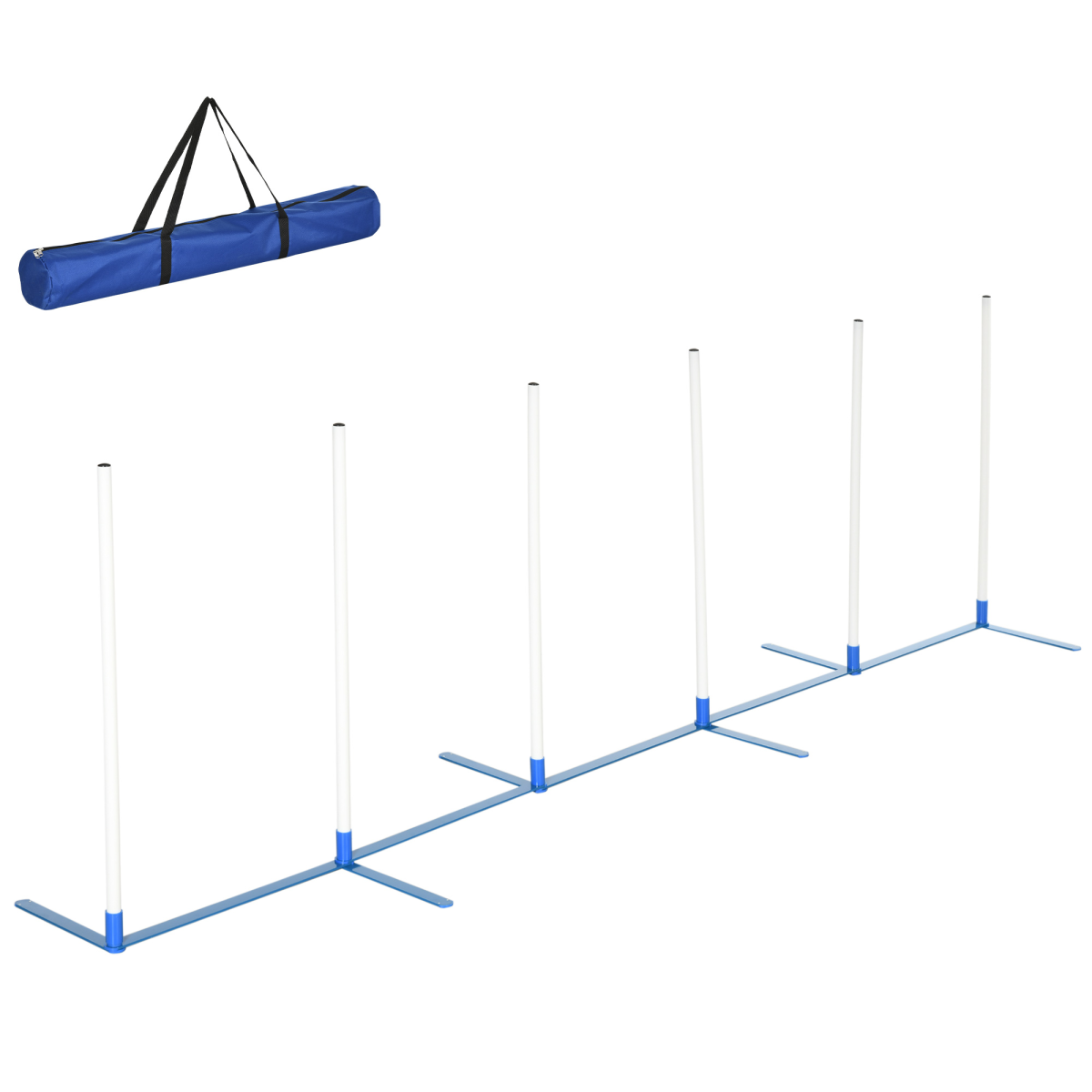Dog Agility Weave Pole Set Starter Kit with 6 Poles and Storage Bag for Puppies and Dogs