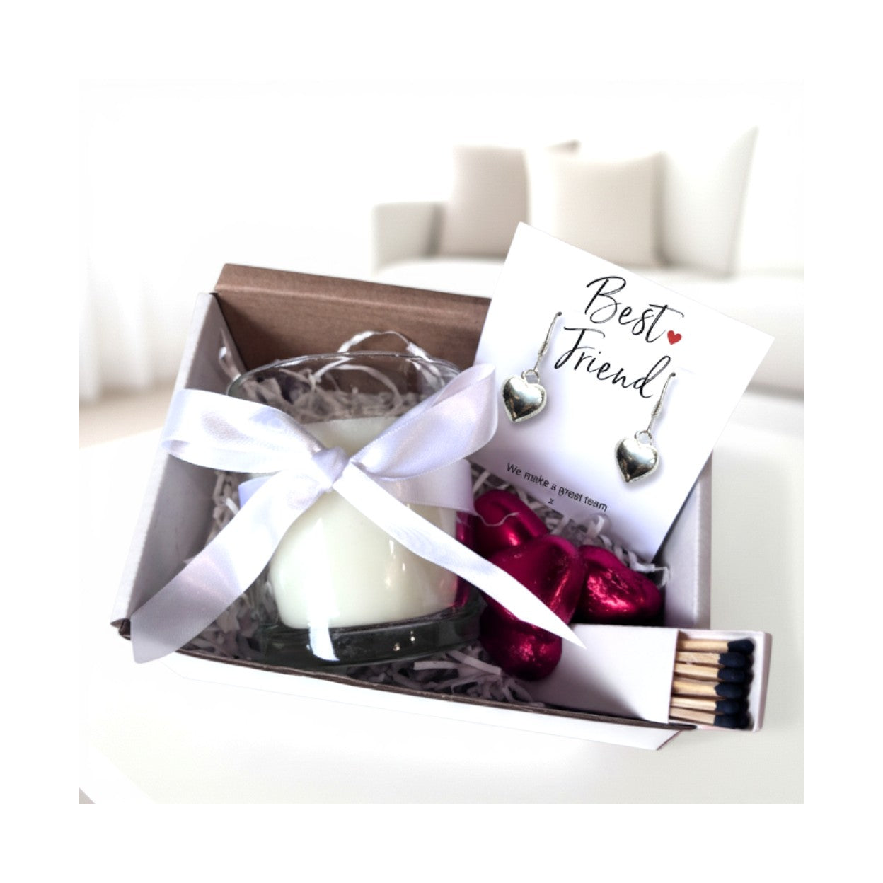 Small Best Friend Gift Hamper | Earrings, Chocolates & Candle