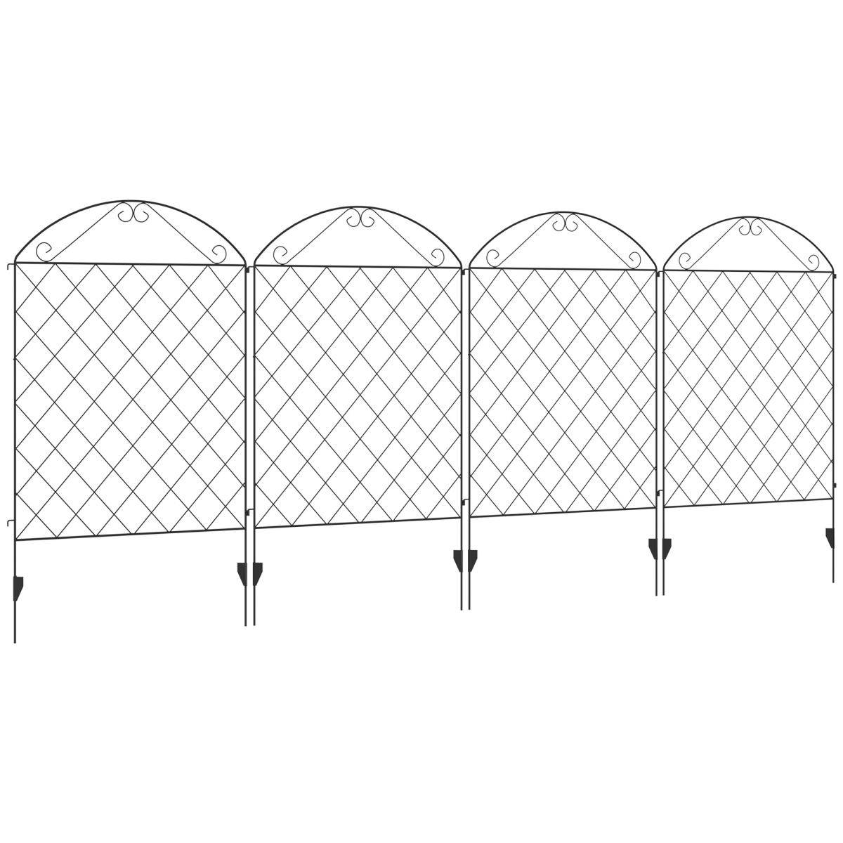 Outsunny Decorative Garden Fence Panels, 43in x 11.5ft, Animal Barrier