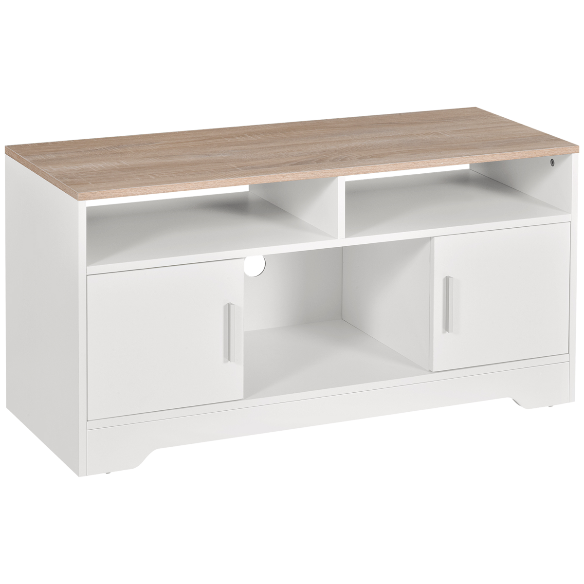 HOMCOM 42" White TV Stand with Cabinets & Shelves