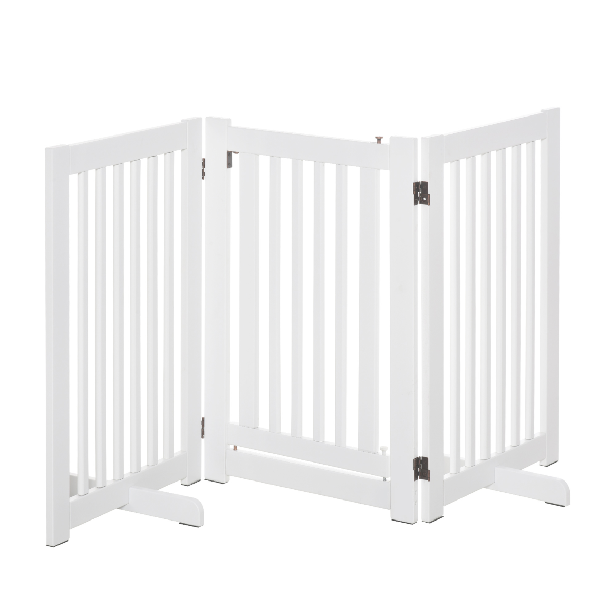PawHut 3-Panel Freestanding MDF Dog Gate with Latch, Folding Panel Fence