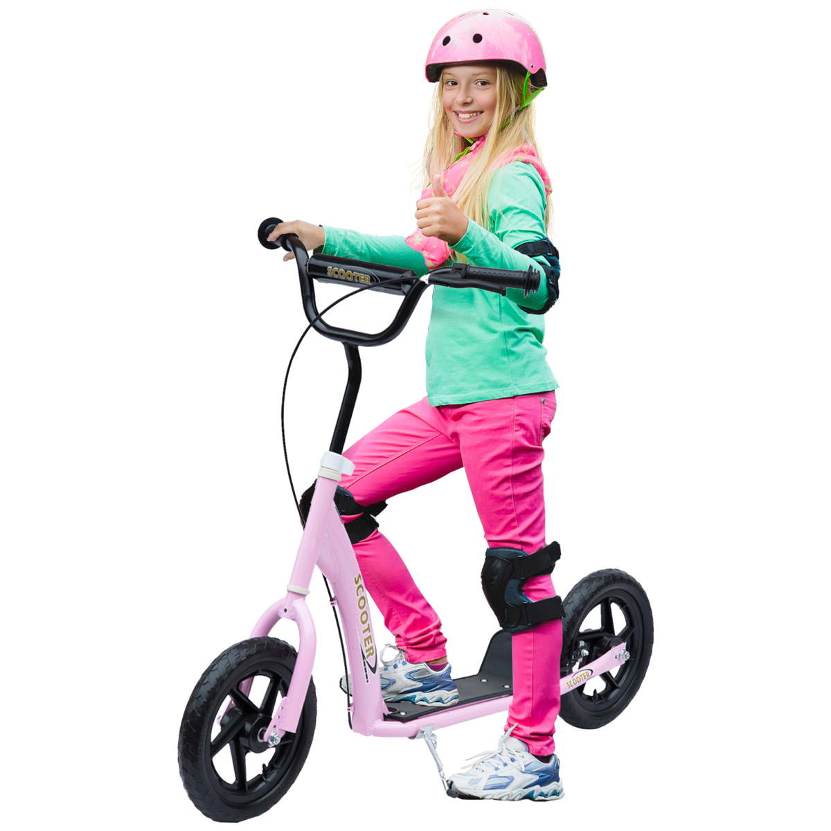 Kids Adjustable Stunt Scooter with 12" EVA Tyres, Steel Frame, Rear Brake, 5+ Years