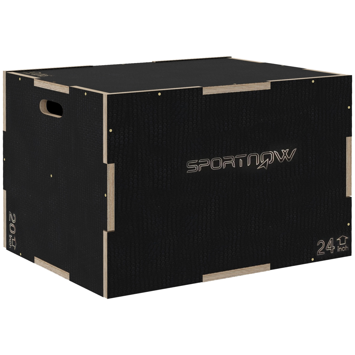 SPORTNOW Wooden Plyometric Jump Box, 3 Height Options for Home Gym