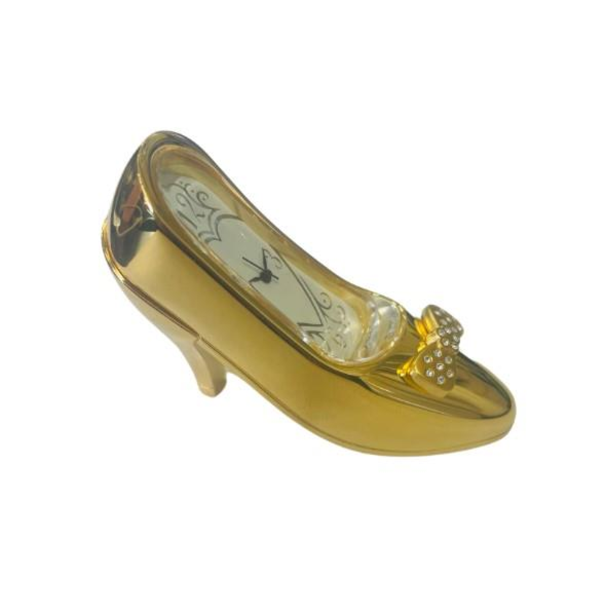 Miniature Gold Plated Solid Brass Stiletto Heel Clock