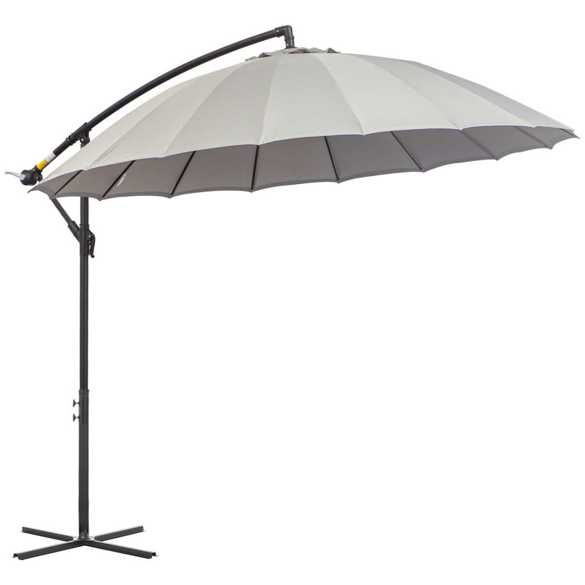 3m Square Cantilever Parasol with Crank Handle, Cross Base